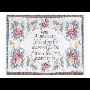60th Wedding Anniversary Throw Blanket